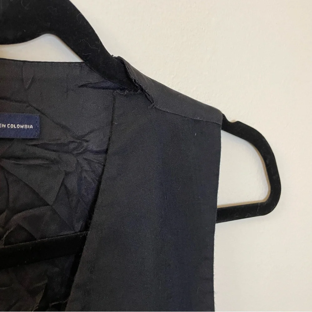 Men's Black Wool Vest | Size Medium